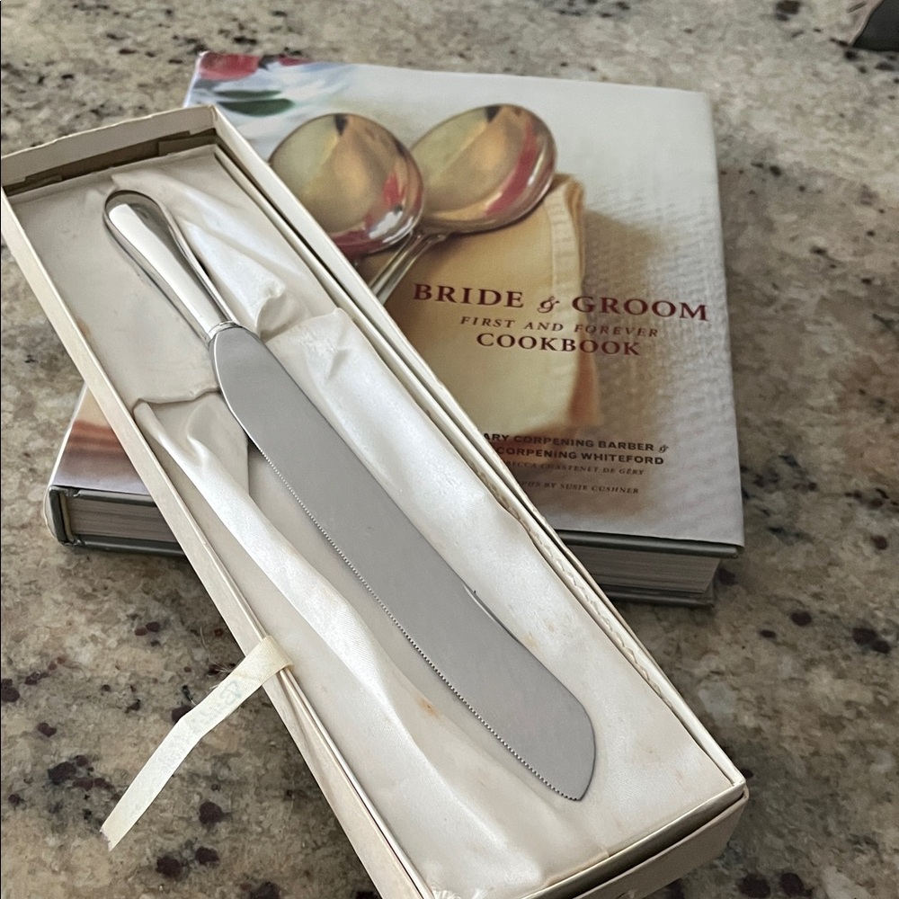 Vintage brides knife and book